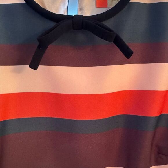 Ted Baker Yakira Striped Shift Dress – Sz S Mod Colorblock 3/4 Sleeve Mini Dress - Picture 11 of 12